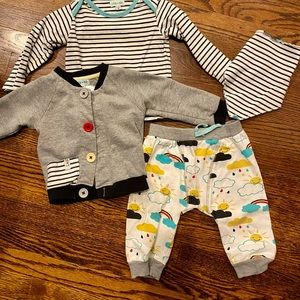 Rainbow outfit with jacket and drool bib